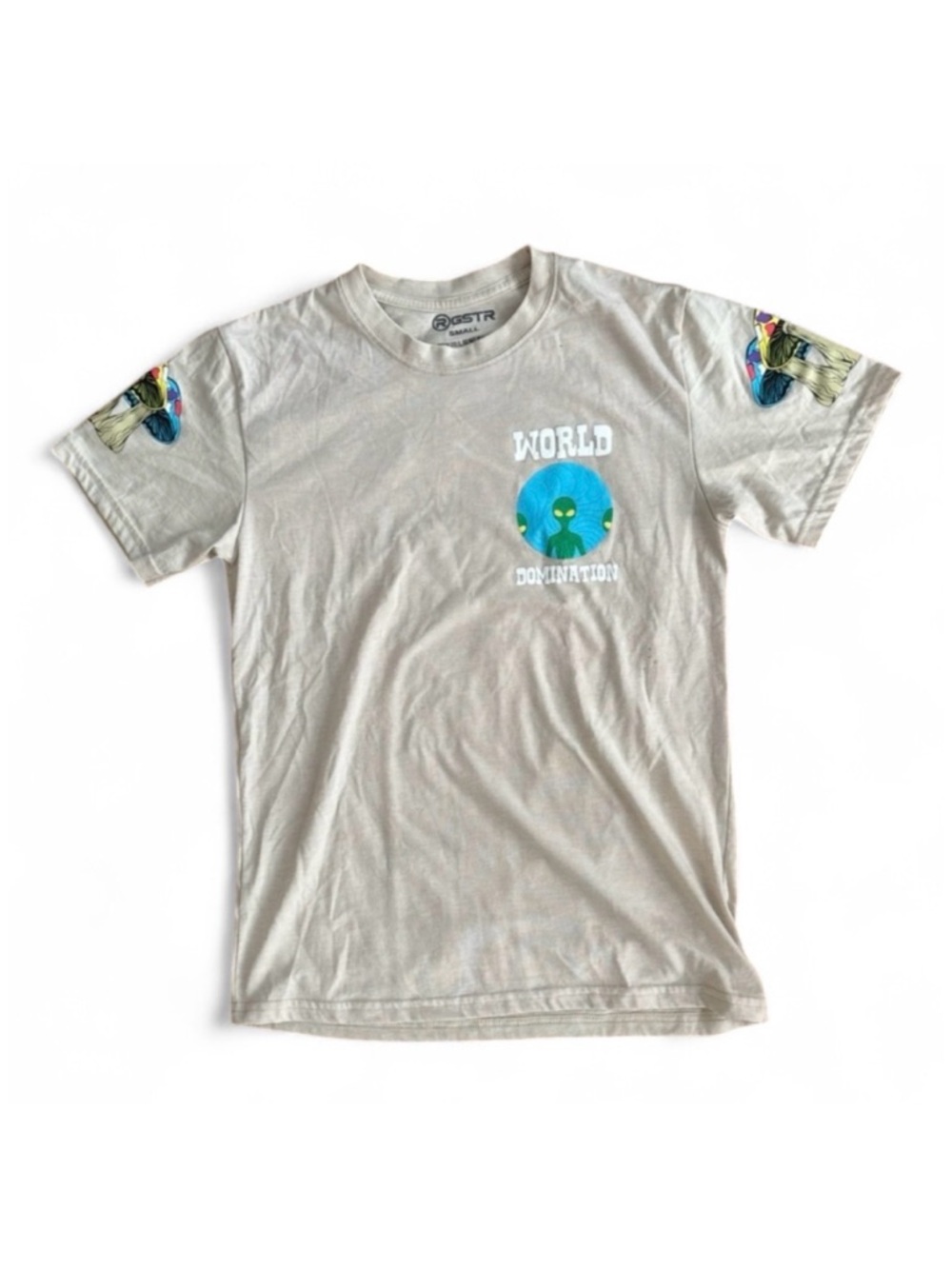 World Domination Hippie Casual Indie Festival Vibe Tshirt - S